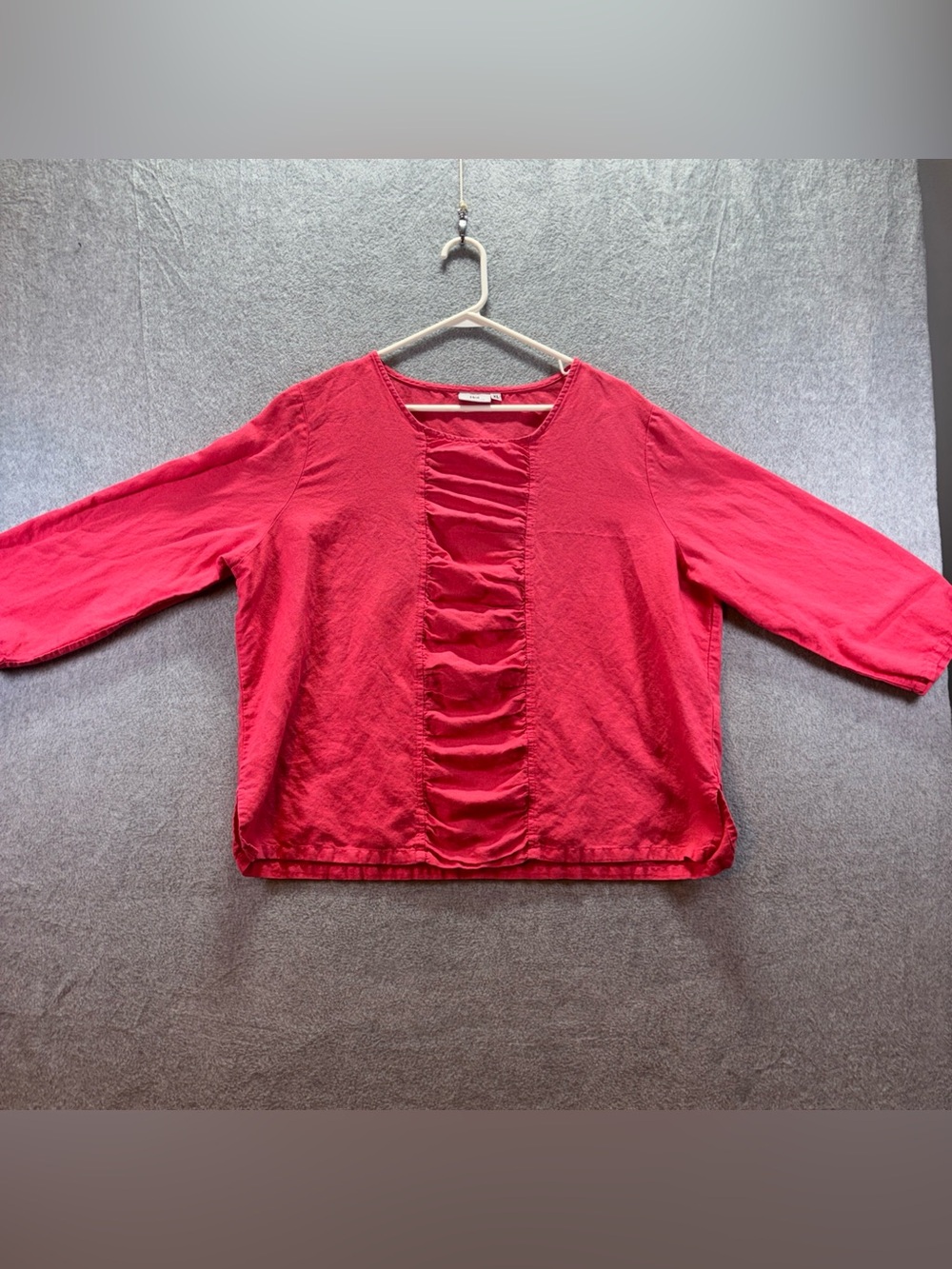 HOT COTTON Pink Linen/cotton 3/4 Sleeve Tunic Top Womens Size XL